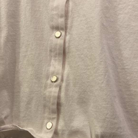 BEAMS Heart - White Button down V neck Short sleeve blouse shirt - Picture 10 of 15